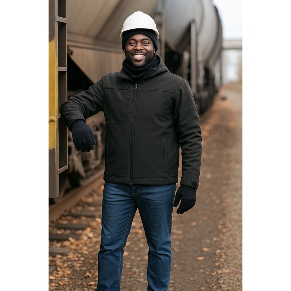 RefrigiWear Softshell Jacket NWT Mens XL Black Insulated Windproof Workwear049OR - Picture 1 of 13